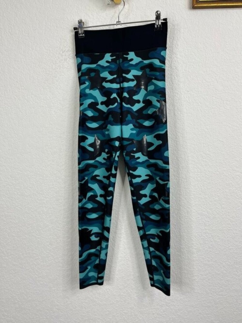 Ultracor Camo Knockout Star Aqua Blue Teal Matte Rose Leggings